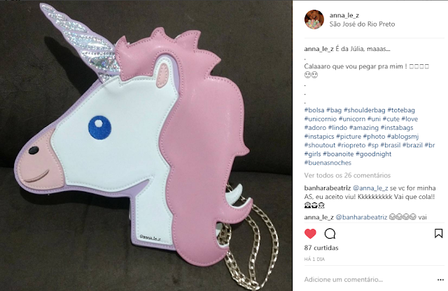 Bolsa Bag Shoulder Bag Unicornio Unicorn