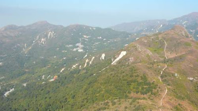 Peaks and landslides on Lantau Island, Hong Kong