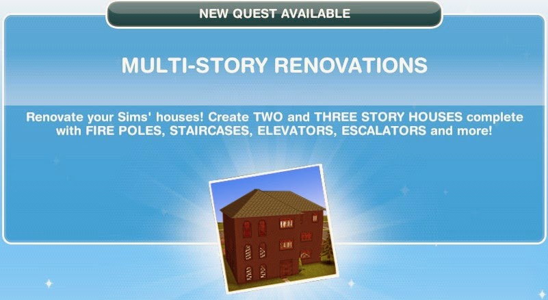 Sims Freeplay Quests and Tips: Quest: Multi-Story Renovations