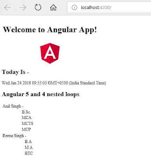 Angular table ngfor