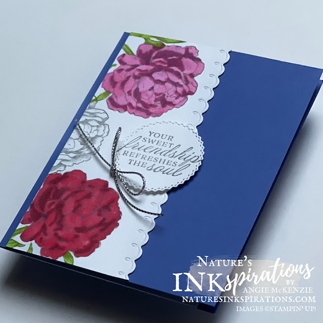 Prized Peony friendship card with In Colors (close-up) | Nature's INKspirations by Angie McKenzie