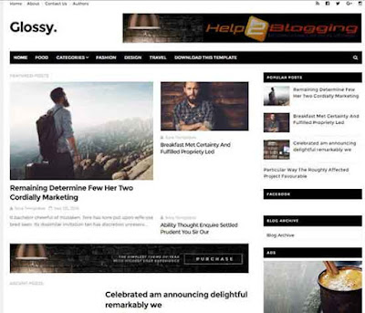 Glossy Clean, Responsive design For Business, Magazine, Newspaper blog Black, White color Minimalist Seo Ready Right sidebar Free Premium template List view Post Thumbnails 5 Social Bookmark Ready 2 Columns layout 3 Columns Footer Blogger Template download