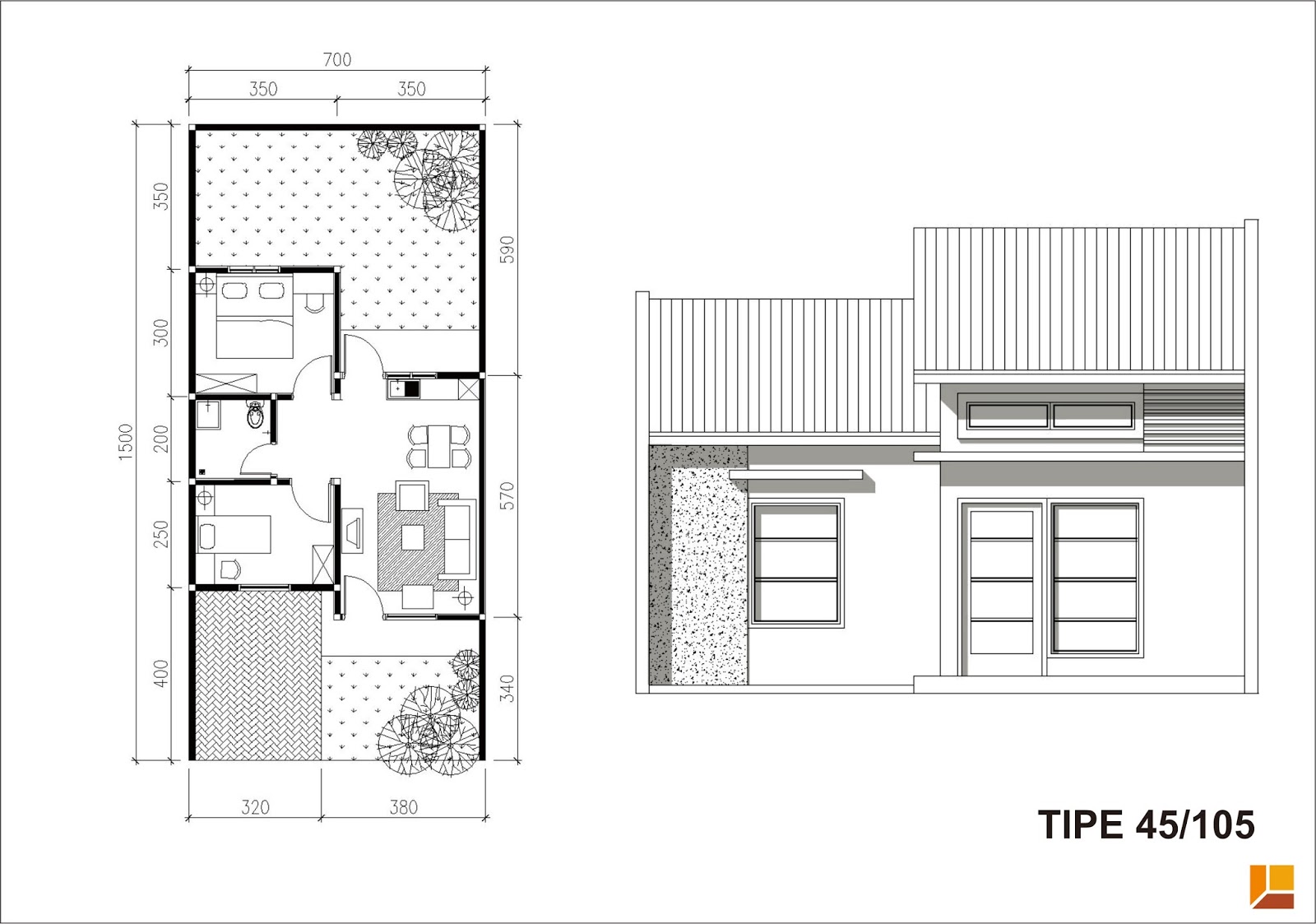 lanospace RUMAH  TIPE  36 DAN 45 