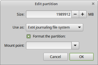 30 format that main partition as EXT4