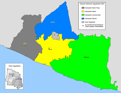 Peta wilayah Provinsi Daerah Istimewa Yogyakarta (DIY)