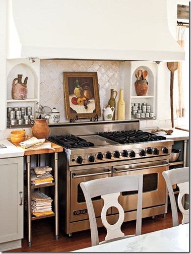 southern living euro style kitchen range area