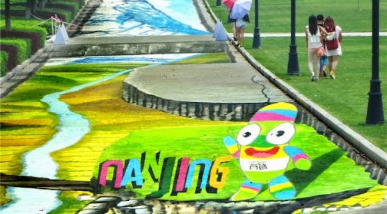 Lukisan 3D diatas Jalanan! Terpanjang di Dunia Hingga 365 Meter!
