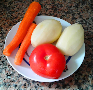 Tomato + potatoes + carrots
