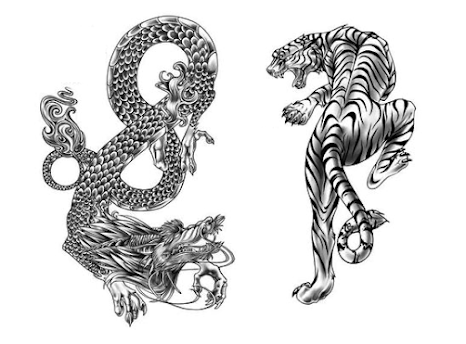 Tiger-with-Dragon-Japanese-Tattoo-Design