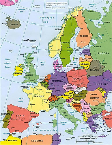 mapa de europa mudo. volver a viajar a Europa,