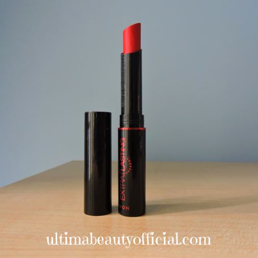 Opened tube of Avon Extra Lasting Lipstick in Eternal Flame