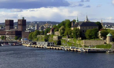 Outstanding scenery of 700 years old  Akershus Fortress, Oslo