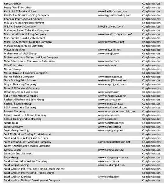 Saudi Arabia top Company list