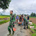  Anggota Koramil Plantungan Bersama Warga Gotong Royong Bangun Saluran Irigasi