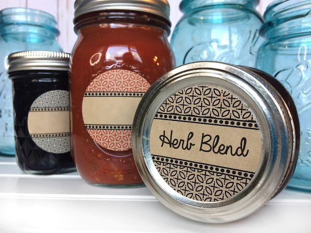 Kraft Market Blend mason jar labels