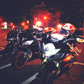 The gang. Honda CBR600RR, Yamaha R6, Suzuki GSX-R600.