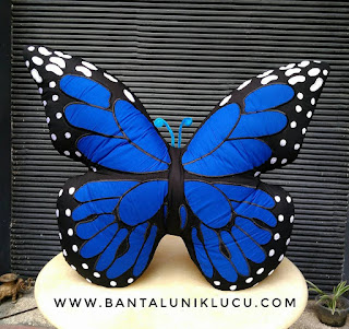 Blue Monarch Butterfly Pillow