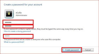 Enter create password in your laptop or computer