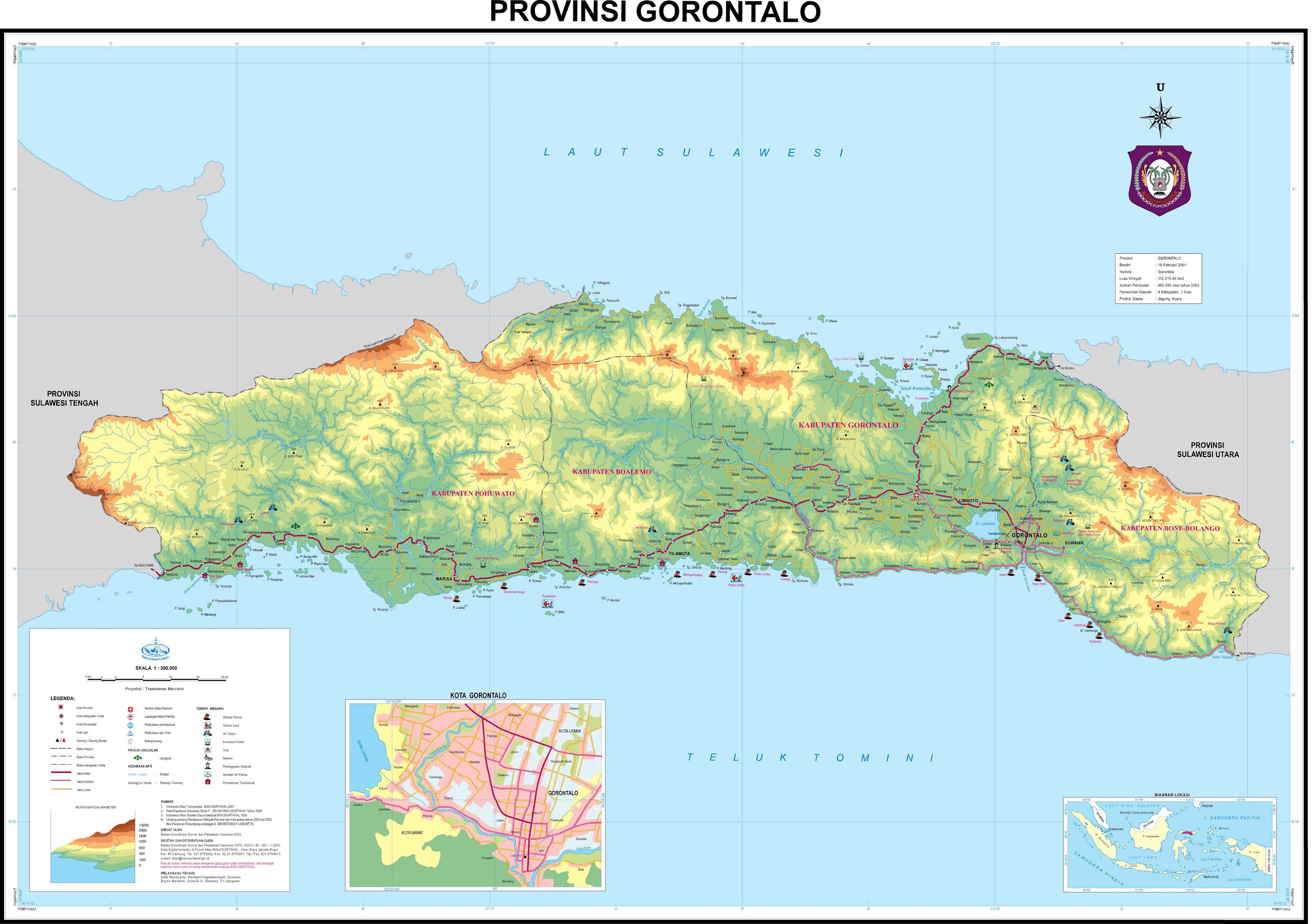 Peta Kota: Peta Provinsi Gorontalo