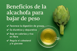 Infusión y planta de alcachofa natural sobre una mesa con fondo saludable