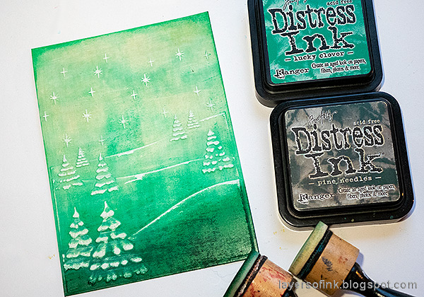 Layers of ink - Faux-linen dry embossed background tutorial by Anna-Karin Evaldsson.