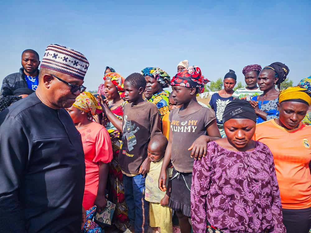 2023 Presidential candidate of the Labour Party (LP), Peter Obi, paid solidarity visits to two Internally Displaced People's Camps (IDPs) in Bokkos and Barkin-Ladi Local Government Areas in Plateau State