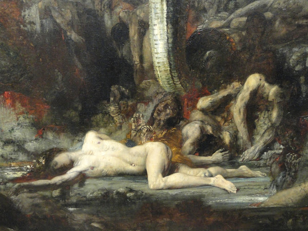  Hercules and the Lernaean Hydra by Gustave Moreau, Macabre Art, Macabre Paintings, Horror Paintings, Freak Art, Freak Paintings, Horror Picture, Terror Pictures