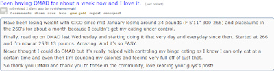 A Redditor sharing there experience/opinion about OMAD