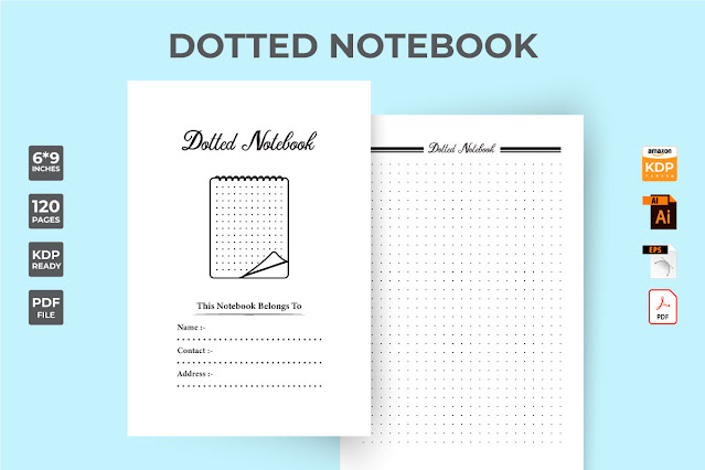 Dotted notebook for sketch KDP interior free download