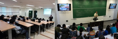 Profesor dando clase con sus alumnos