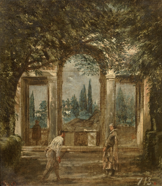 Velázquez. Jardín de la Villa Medicis con la estatua de 