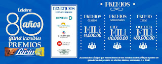 concurso larin 80 aniversario mexico 2013 gana premios en efectivo ochenta mil pesos y premios beneficios instantaneos diarios