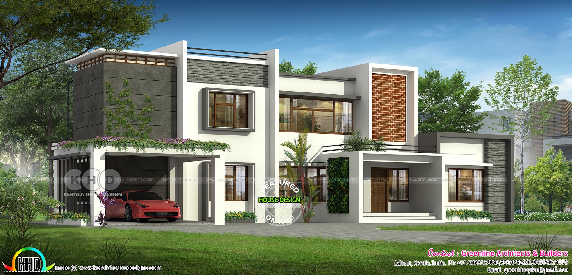  5  bedroom  luxury modern house  plan  design Kerala  home  