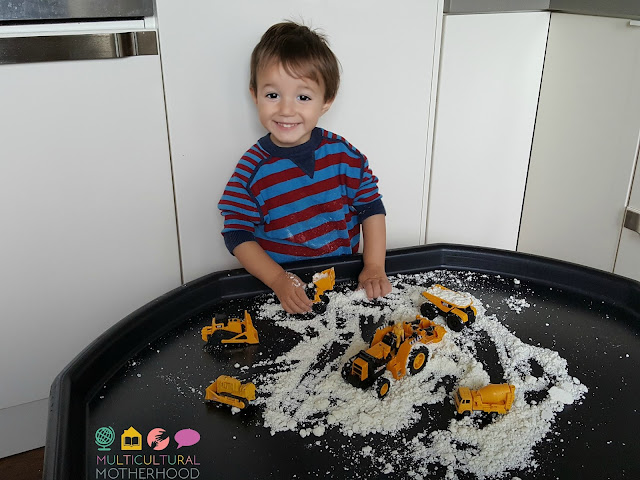 sensory play with cars