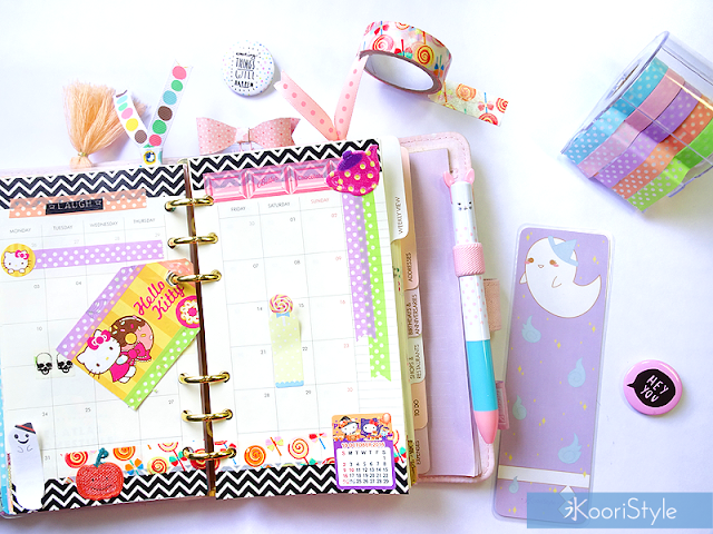 Tutorial, DIY, Handmade, Crafts, Kawaii, Cute, Paper, Koori Style, Koori Style, Koori, Style, Planner, Planning, Stationery, Deco, Decoration, Time Planner, Kikki K, Filofax, Washi, Deco, Tape, Monthly, Journal, Agenda, Stickers, Medium, Live Bright, Ring Planner, Plan With Me, Set Up, Sticky Note, 和紙テープ, プランナー, 플래너, October, Octubre