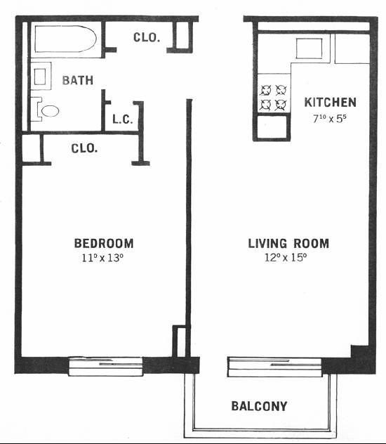 Apartment Floor Plans 1 Bedroom With Den