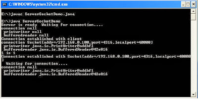 Client and Server Socket example code in java