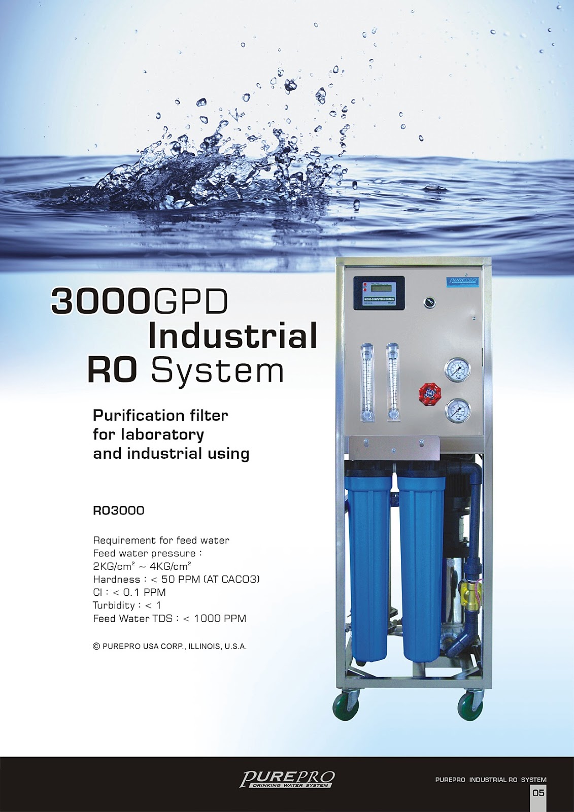 PurePro® RO3000 Industrial Reverse Osmosis Water Filter System