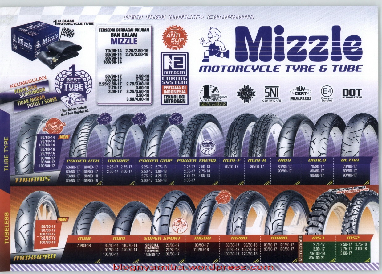 Terbaru Daftar 2014 Motor Harga Ban April tubeless ban irc Mizzle kelebihan