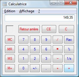 capture d'écran Windows (calculatrice)