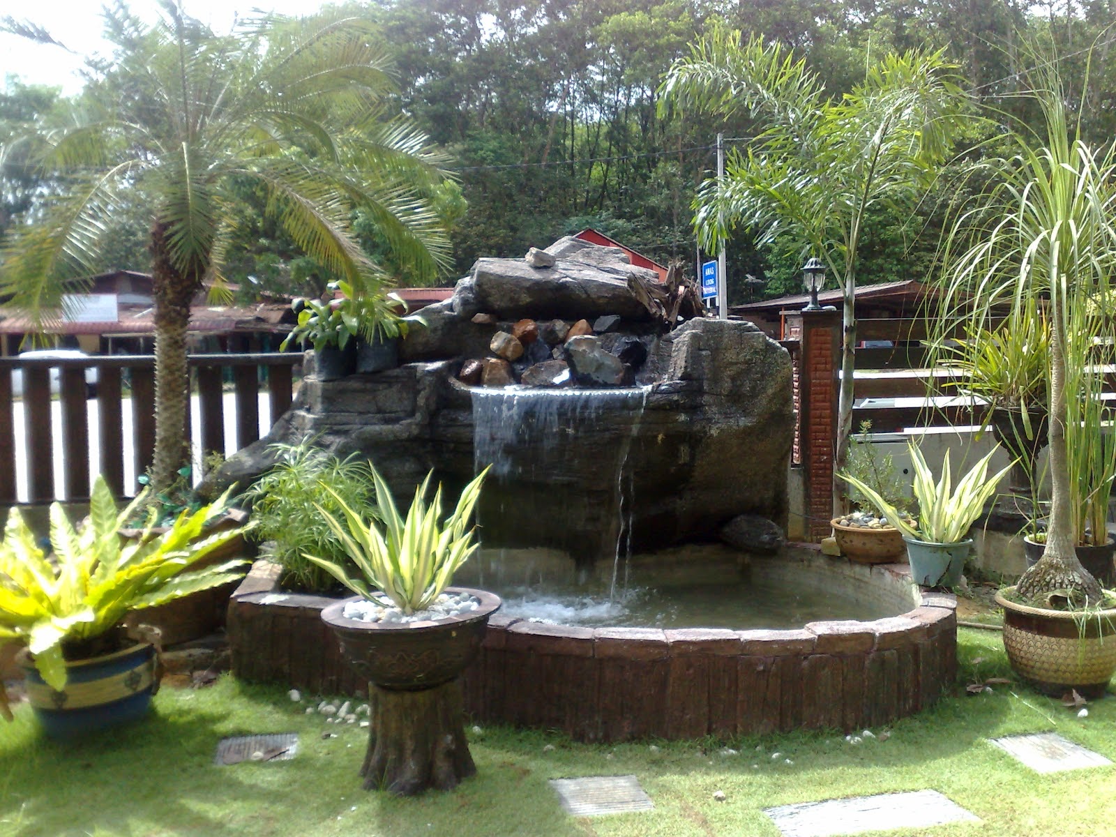 Open Minda Hiasan Taman  Lanskap Kolam Air Terjun