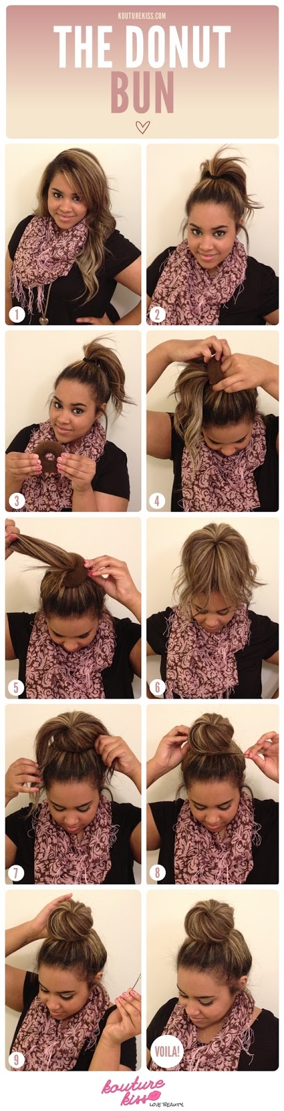 How To Use A Donut Bun Maker With Long Hair : Donut Bun Maker, Teenitor Hair Bun Maker Ring Style Bun ...