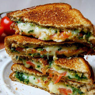 Basil Mozzarella Grilled Cheese