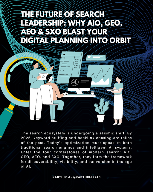 The Future of Search Leadership: Why AIO, GEO, AEO & SXO Blast Your Digital Planning into Orbit