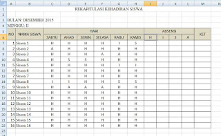 contoh data rekap absensi