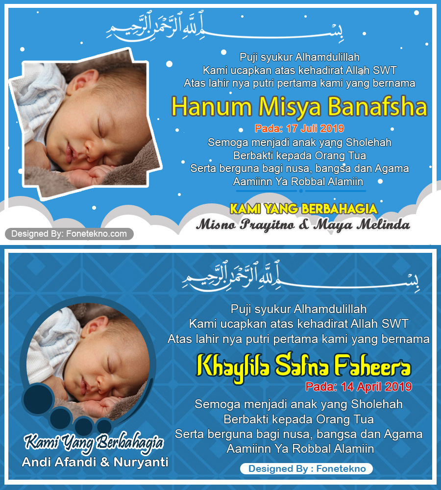  Download  Gratis Desain  Kartu  Nama  Kelahiran Bayi  Untuk 