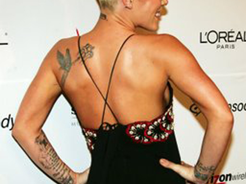 Here is what is known to only a partial list of Pink's tattoos: