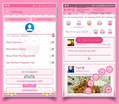 Download BBM Mod Pink V3.2.0.6 Apk Theme OWL 