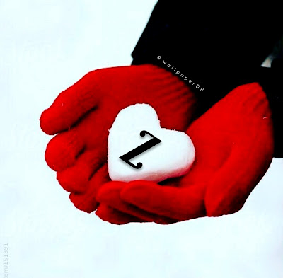 Snow heart Winter alphabet letters images for WhatsApp dp download