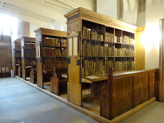 Bookcases in the Hereford Cathedral Chained Library